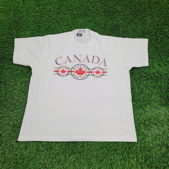 Vintage 80s Fruit-of-the-Loom Shirt XL 23x27 Canada - Picture 1 of 14
